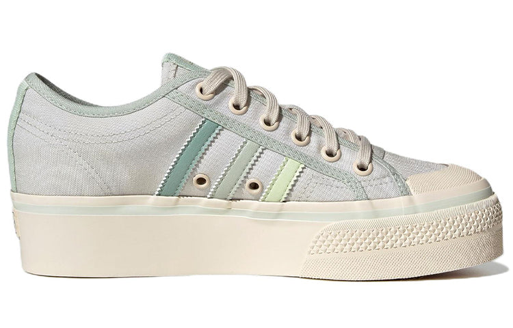 (WMNS) adidas Nizza Platform 'Cream White Green' GX4605