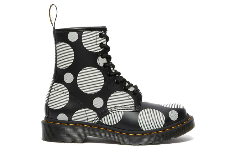 (WMNS) Dr.Martens 1460 Polka Dot Smooth Leather Lace Up Boots 'Black' 26876009