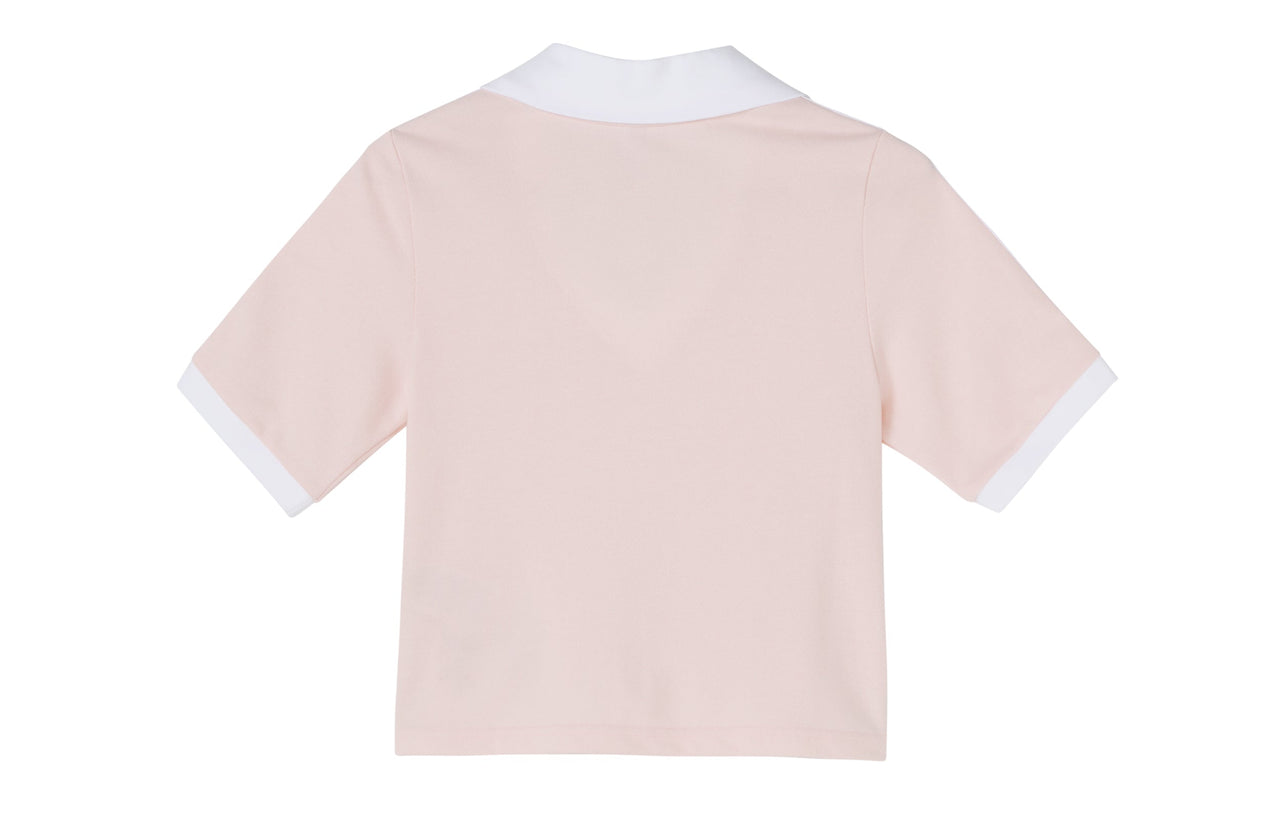 (WMNS) adidas Originals Cropped Polo Shirts 'Pink' IP3757