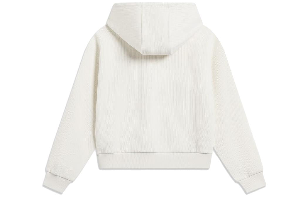 (WMNS) Li-Ning Logo Full Zip Hooded Jacket 'Beige' AWDT828-1