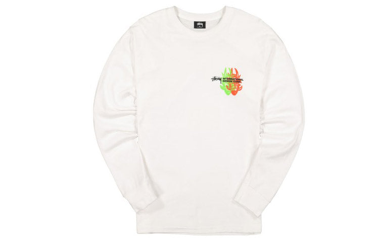 Stussy Great Future Back Printing Long Sleeves Round Neck Unisex White 1994444-1201