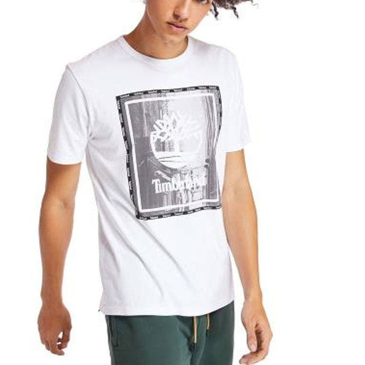 Men's Timberland Round Neck Printing Short Sleeve White A234Y100