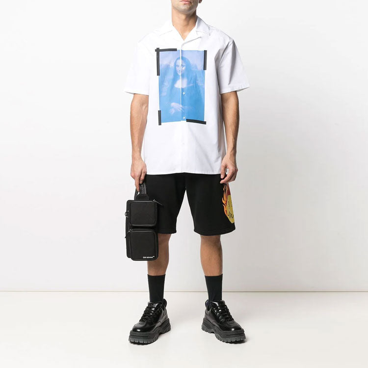 Off-White SS21 Printing Logo Short Sleeve Shirt White OMGA163R21FAB0020110