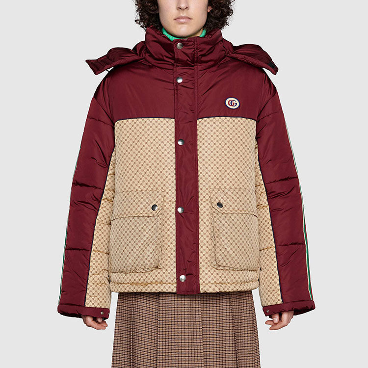 (WMNS) Gucci GG Parachute Nylon Padded Jacket 'Beige Burgundy' 663279-ZAHB8-6705