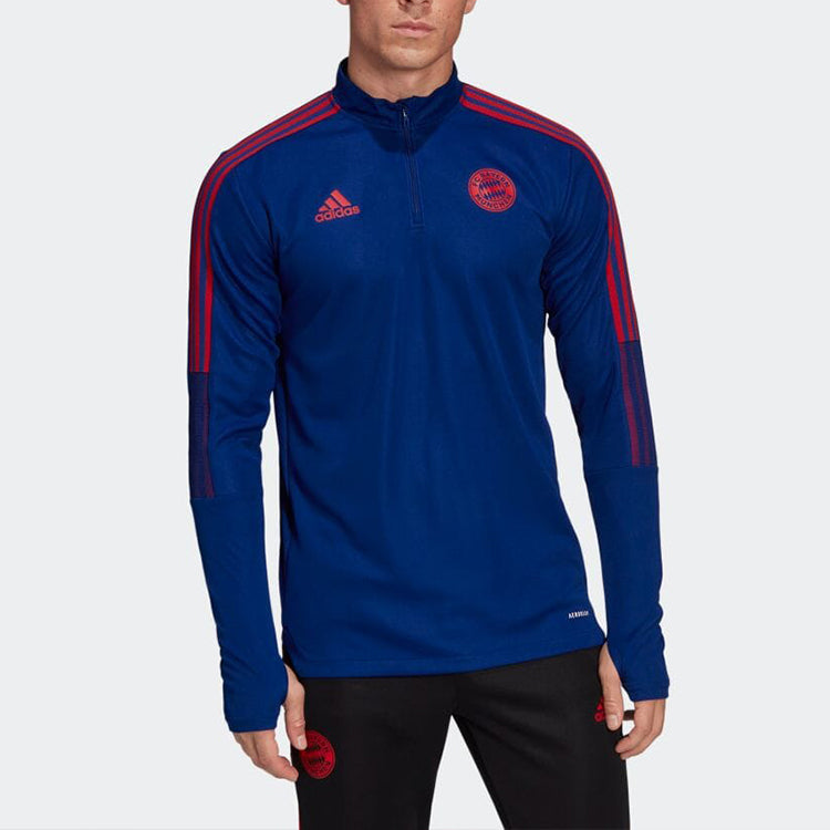 adidas Stripe Half Zipper Logo Solid Color Jacket Blue HA2541