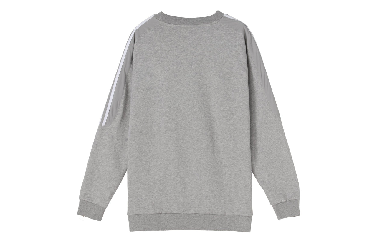 adidas originals Radkin Crewneck Small Logo Embroidered Round Neck Pullover Gray DU8142