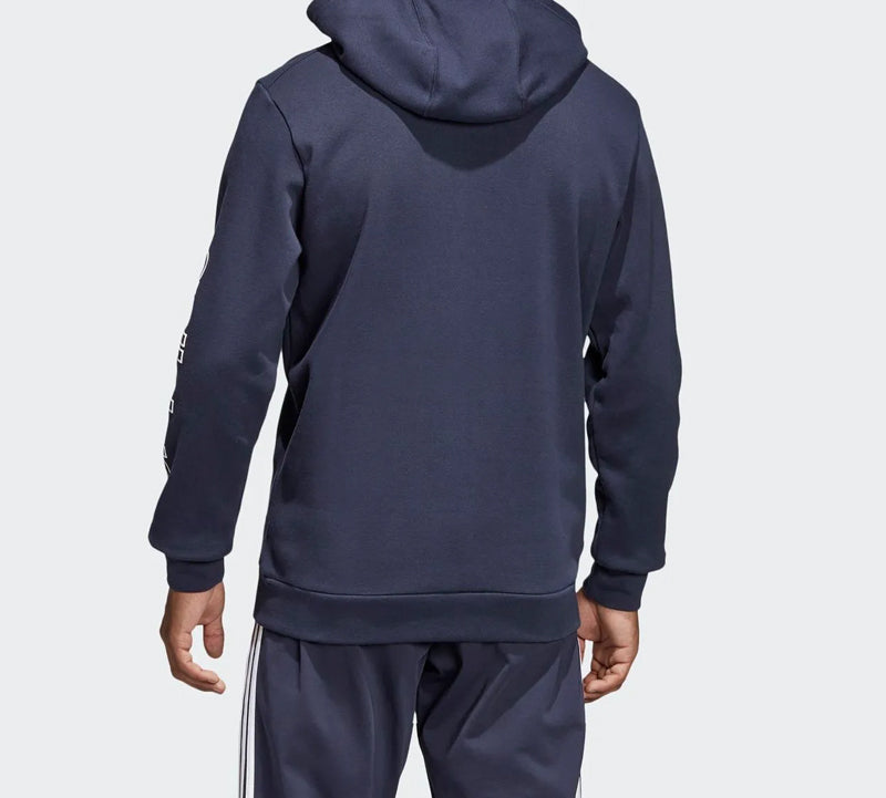 Men's adidas Sports Stylish Hooded Knit Jacket Blue DQ3117