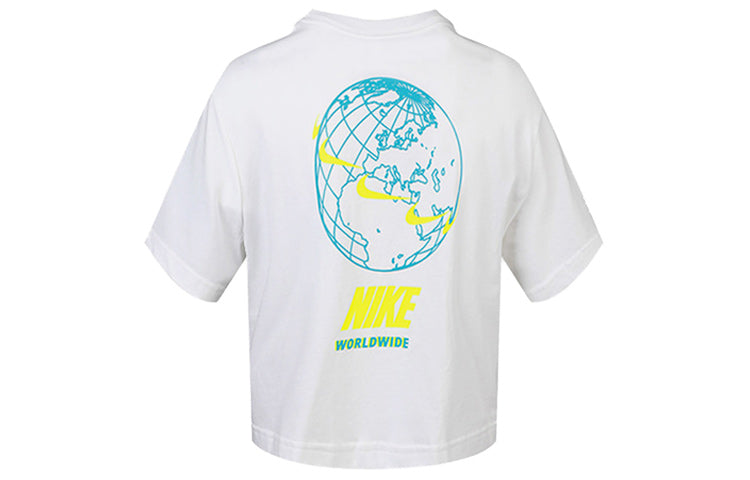 (WMNS) Nike Sportswear Short Round Neck 'White' CV9170-100