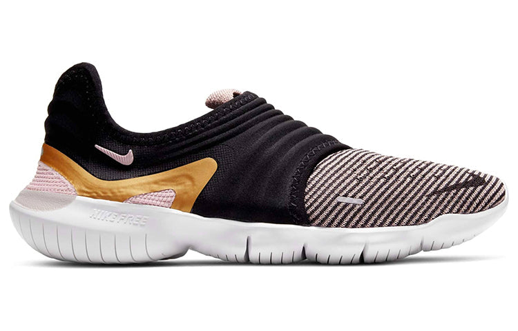 (WMNS) Nike Free RN Flyknit 3.0 For Black/Golden AQ5708-010