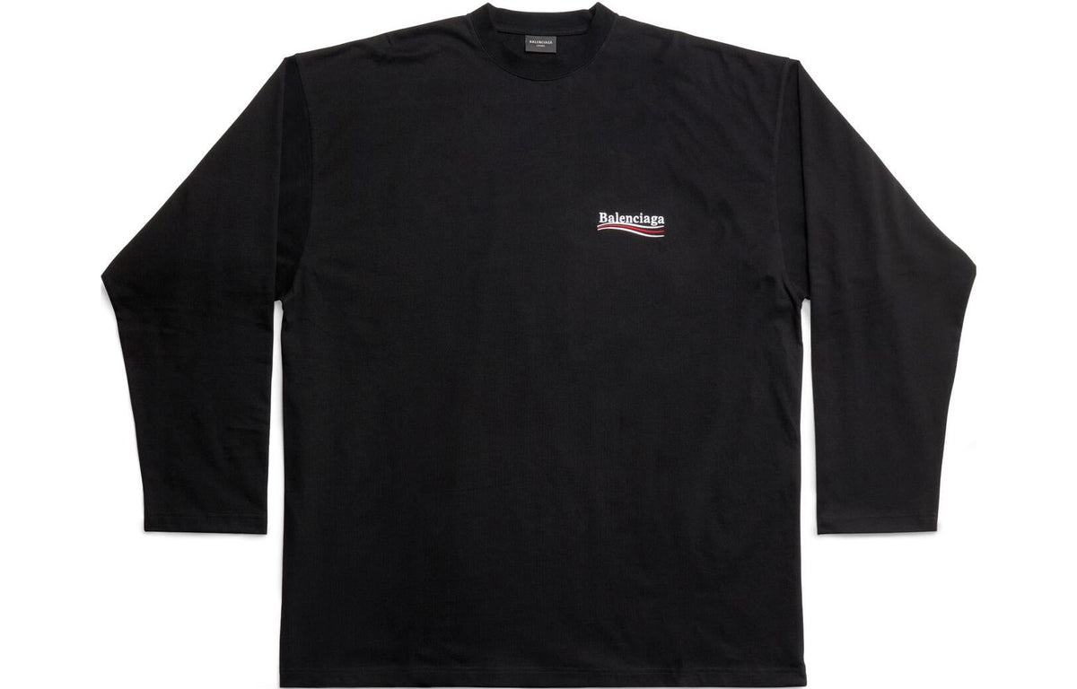 Balenciaga Political Campaign Long Sleeve T-Shirt Large Fit 'Black' 681046TKVJ11070
