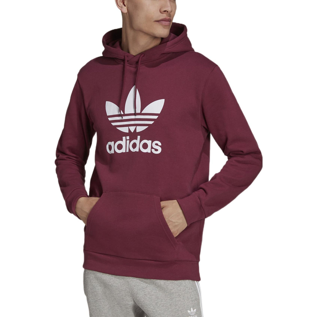 adidas Adicolor Classics Trefoil Hoodie 'Burgundy Victory Crimson White' H06666