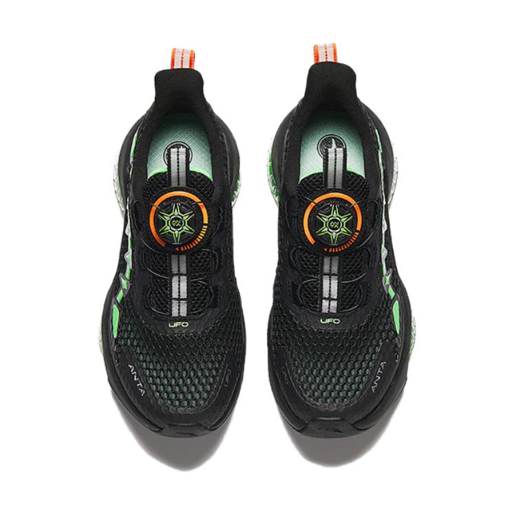 (GS) ANTA Running Series Sneakers 'Black Green' A312325588H-4