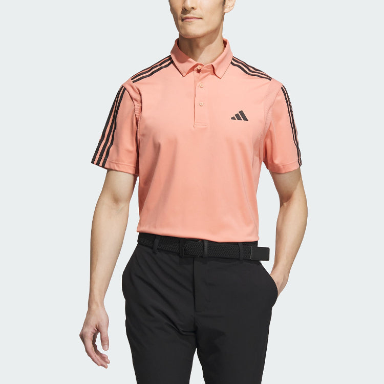 adidas HEAT.RDY 3-Stripe Short Sleeve Polo Shirt 'Wonder Clay' HY0989
