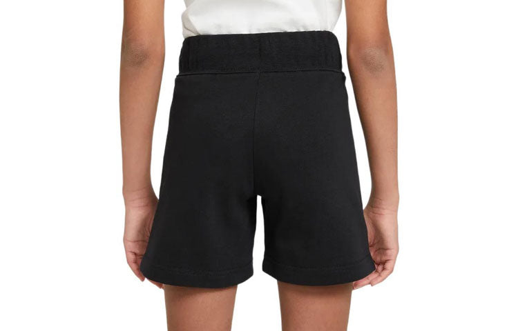 (GS) Nike Logo Printing Drawstring Lacing Sports Shorts Girls Black DA1405-010