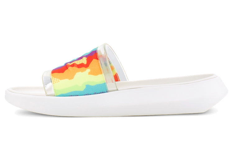 (WMNS) UGG Slide Cali Collage Outdoor Flat Heel Sandals Rainbow Stripe 1120001-RSTR