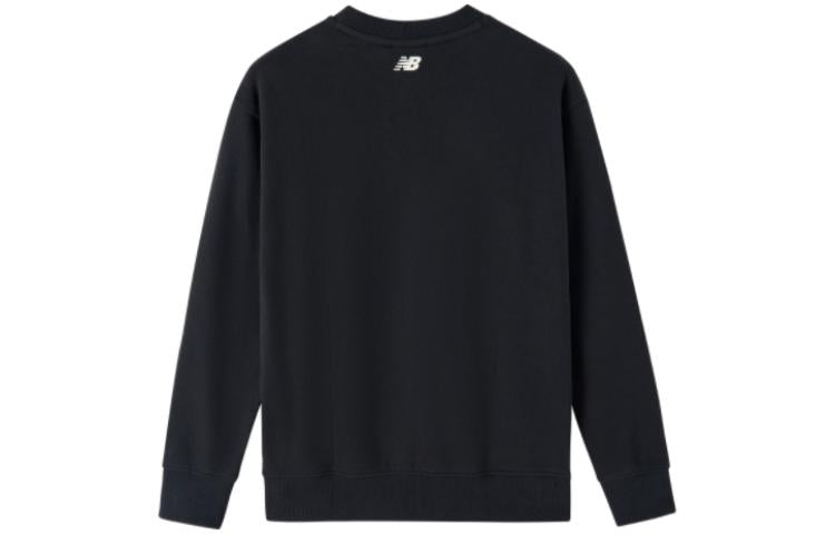 (WMNS) New Balance Logo Print Sweatshirts 'Black White' NC734062-BK