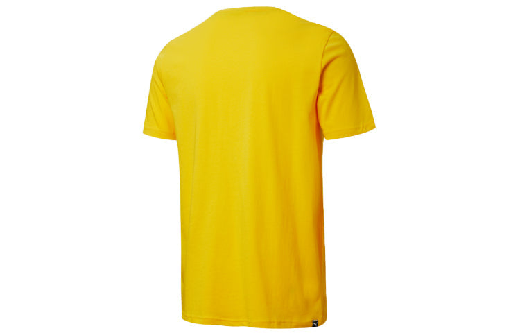 PUMA Letter Logo Printed Cotton Short Sleeve Yellow 530017-81