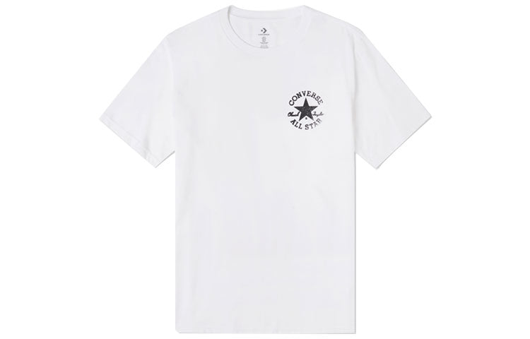 Men's Converse Chuck Printing Knit Sports Round Neck Short Sleeve White 10022042-A02