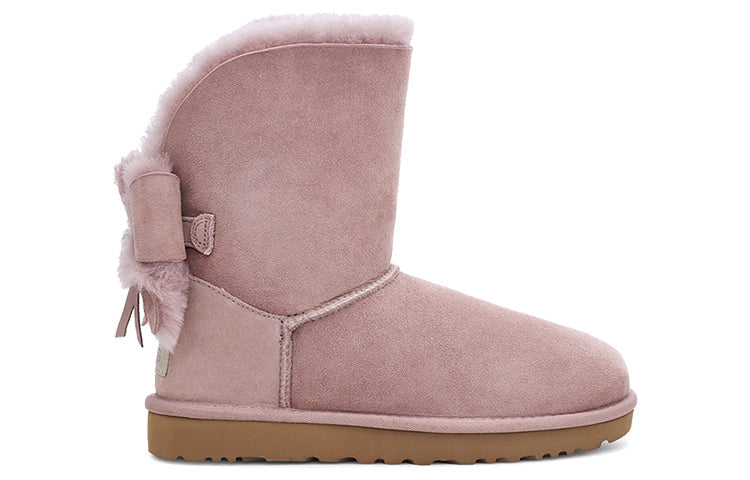 (WMNS) UGG Classic Short Cuffed Bow Snow Boots Pink 1112501-DUS