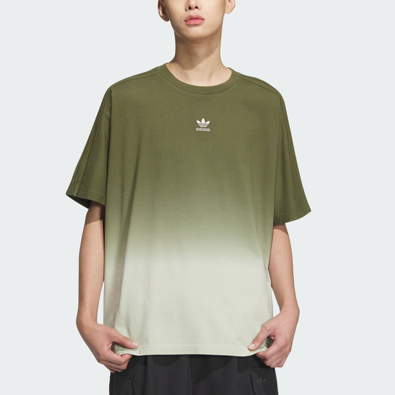adidas Clover Gradient Loose Casual T-Shirt 'Green White' JG1523