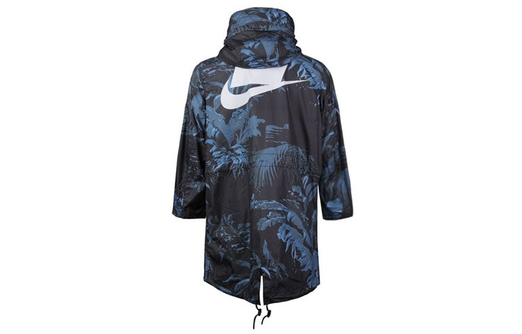 Nike Aop Printed Hooded Parka Coat 'Blue Black' AR1599-010