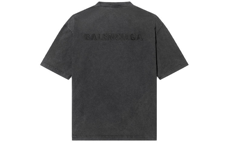 Balenciaga Logo T-Shirt Medium Fit 'Grey' 612966TLVB91146