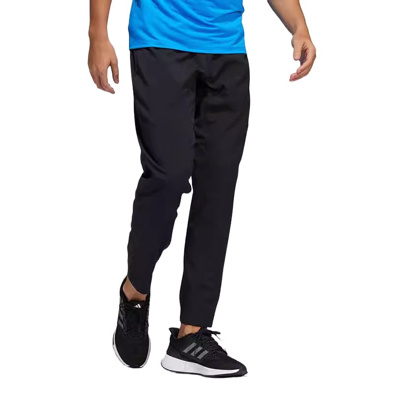 Men's adidas Solid Color Lacing Breathable Elastic Training Sports Pants/Trousers/Joggers Autumn Black HF8984