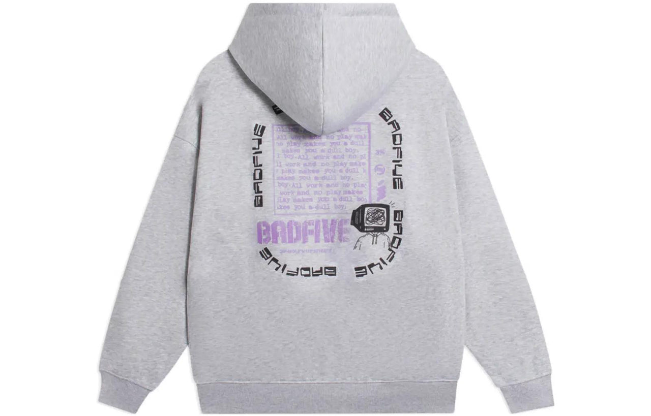 Li-Ning BadFive Graphic Hoodie 'Grey' AWDSC09-2