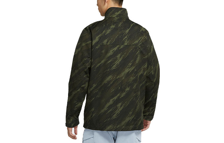 Nike Sportswear Essentials+ M65 Stand Collar Long Sleeves Unlined Camouflage Jacket Green DD4663-355