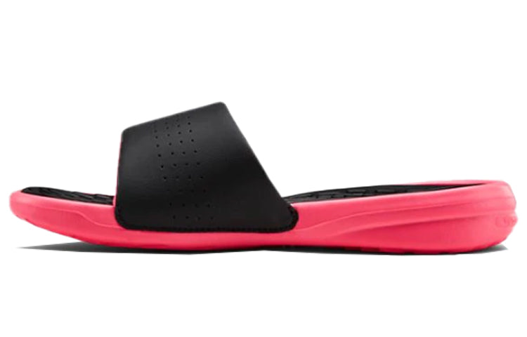 (WMNS) Under Armour Playmaker Fixed Strap Slide 'Black Pink' 3000063-001
