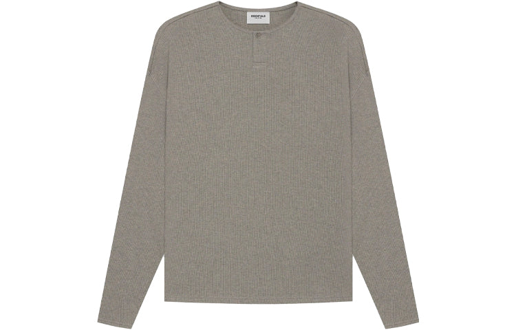 Fear of God Essentials SS21 Thermal Henley Long Sleeve Grey Flannel FOG-SS21-652