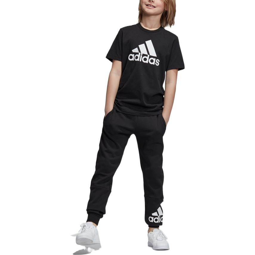 (GS) adidas Must Haves Pants Asia Sizing 'Black White' DV0786