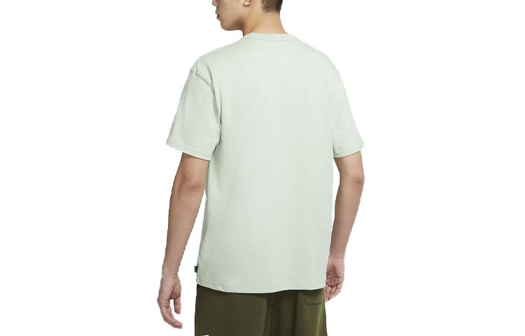 Men's Nike Solid Color Pocket Round Neck Loose Short Sleeve Aqua Blue T-Shirt DQ9296-017