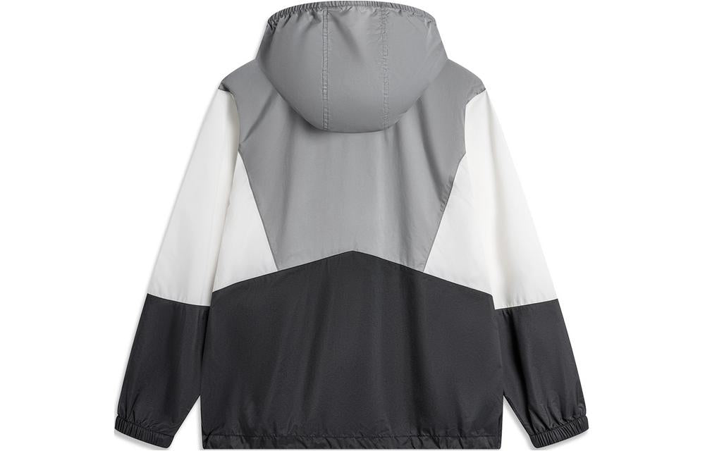 Li-Ning Color Block Windbreaker 'White Grey Black' AFDU363-1