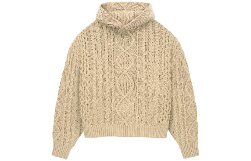 Fear of God Essentials FW23 Cable Knit Hoodie 'Gold Heather' 192BT234393F