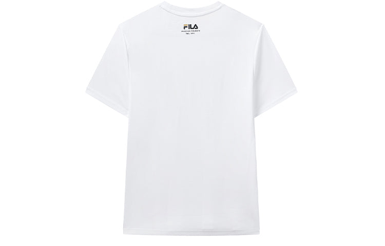 FILA Athleisure Casual Sports Colorblock Logo Round Neck Short Sleeve White F11M118151F-WT