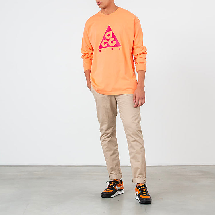 Nike ACG Casual Sports Alphabet Pattern Round Neck Long Sleeves Yellow BQ3457-892