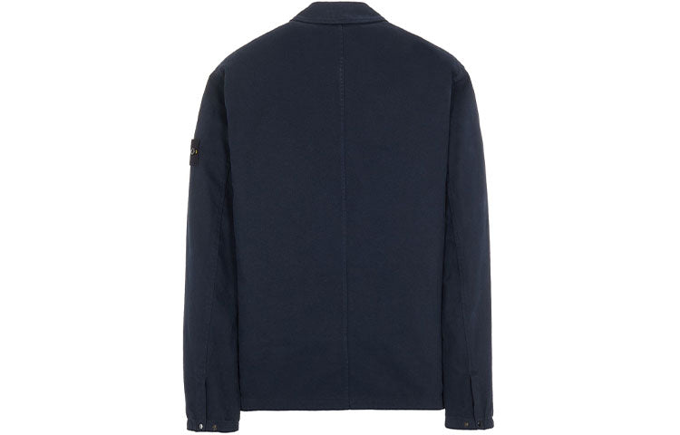 STONE ISLAND Garment Dyed Zip Shirt Overshirt 'Navy' 751510704-V0020