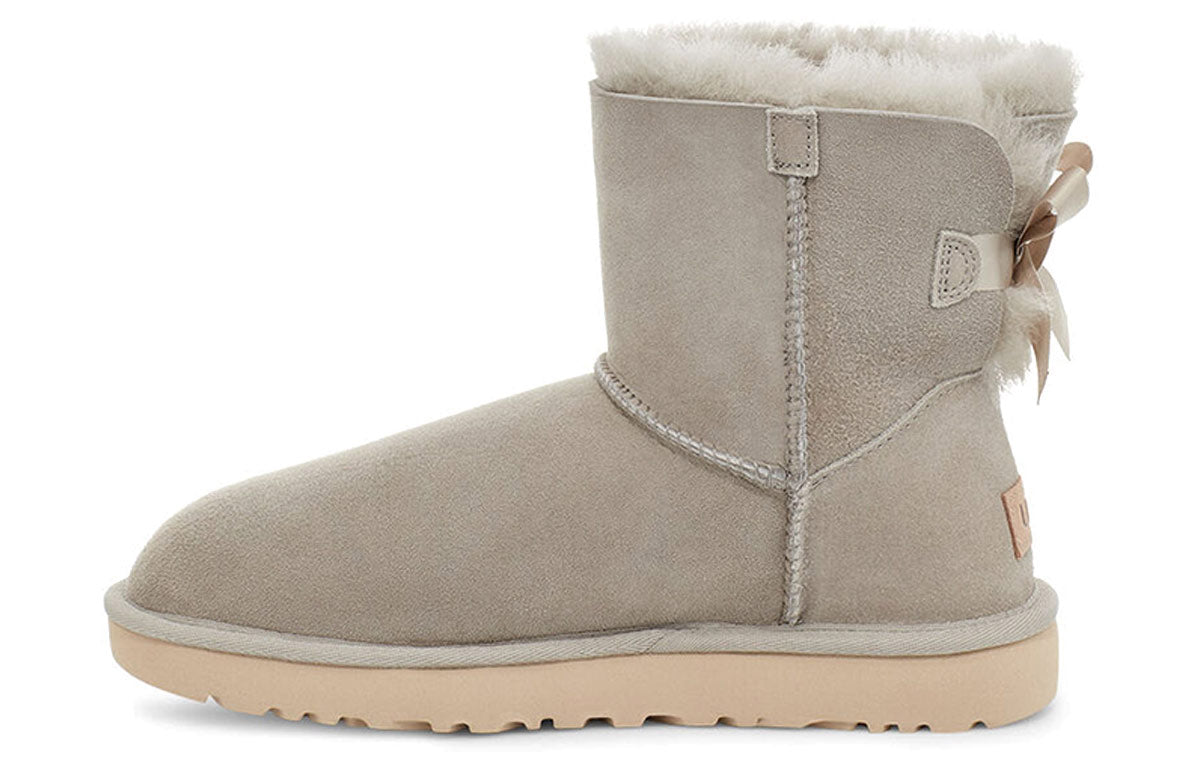(WMNS) UGG Mini Bailey Bow II Fleece Lined light grey 1016501-GOA