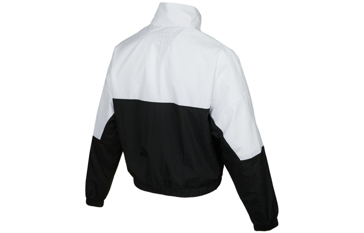 (WMNS) adidas neo Icons+ Top Casual Sports Stand Collar Alphabet Printing Jacket Black H36716