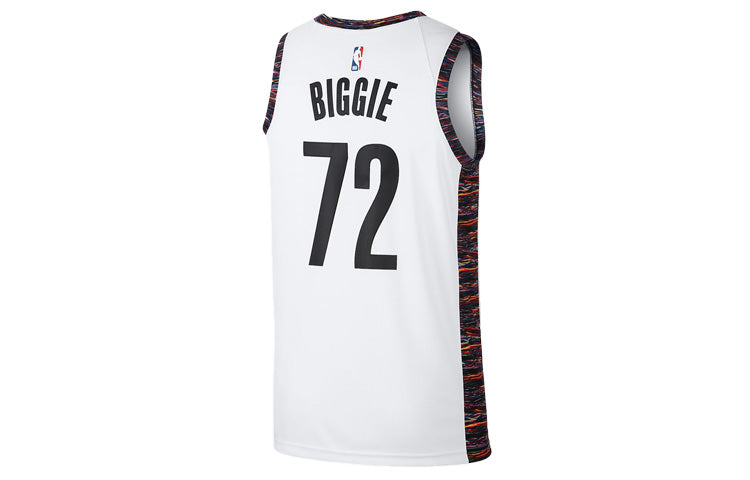 Nike NBA Casual Sports Basketball Jersey SW Fan Edition Jeresy Biggie Nets City Edition Brooklyn Nets 7 2 White CU0192-100
