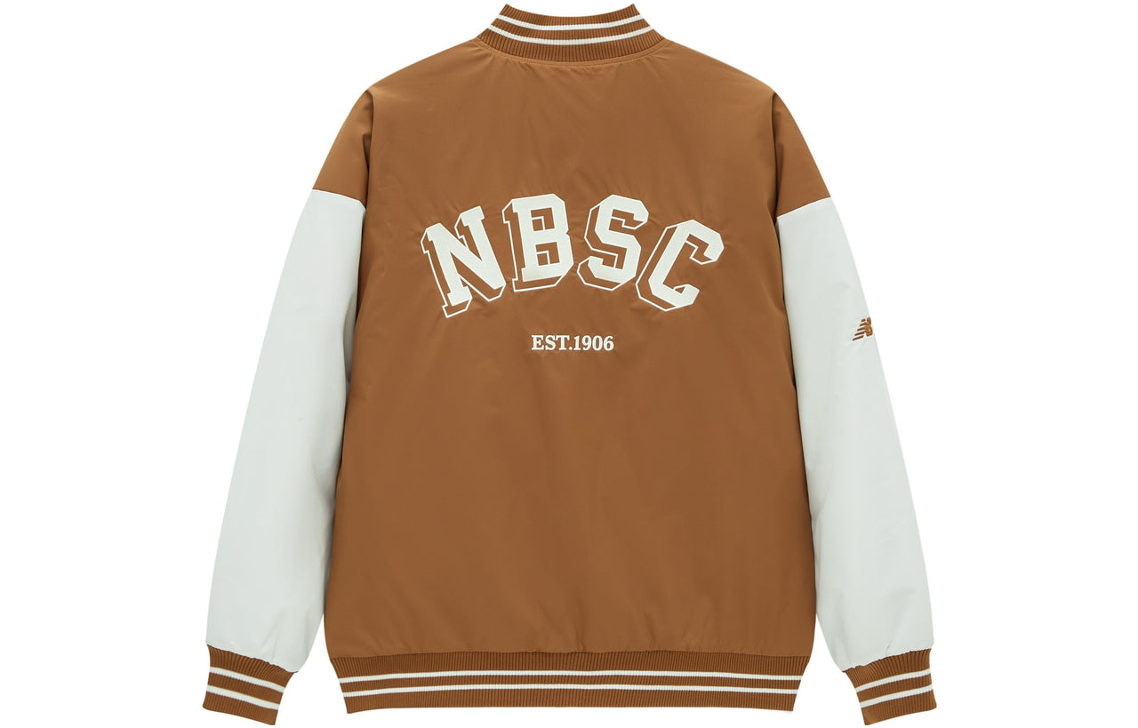 New Balance Baseball Varsity Jacket 'Tan White' AMJ34309-WOI