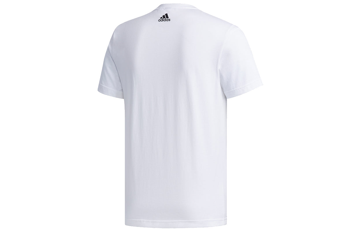 adidas Ai Gfx Ss Foil Logo Printing Round Collar Male White EH3812