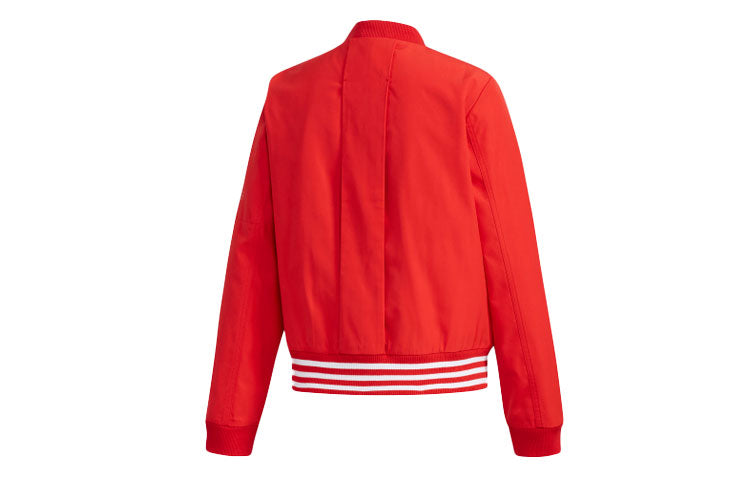 (WMNS) adidas WV 3S Zipper Casual Sports Woven Jacket Red FI9270