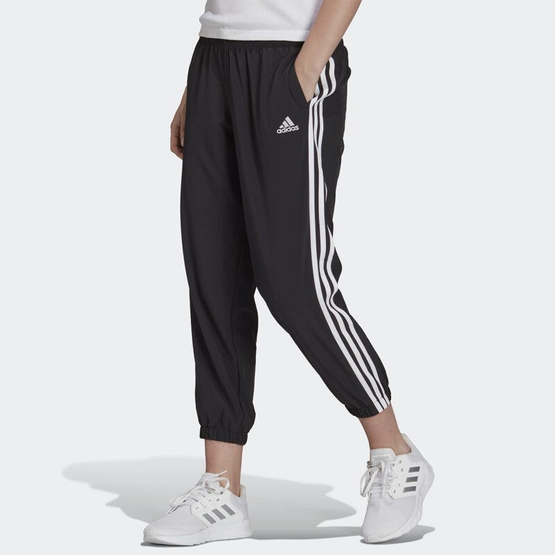 (WMNS) adidas Essentials Woven 3-Stripes 7/8 Pants Asia Sizing 'Black' GR9605