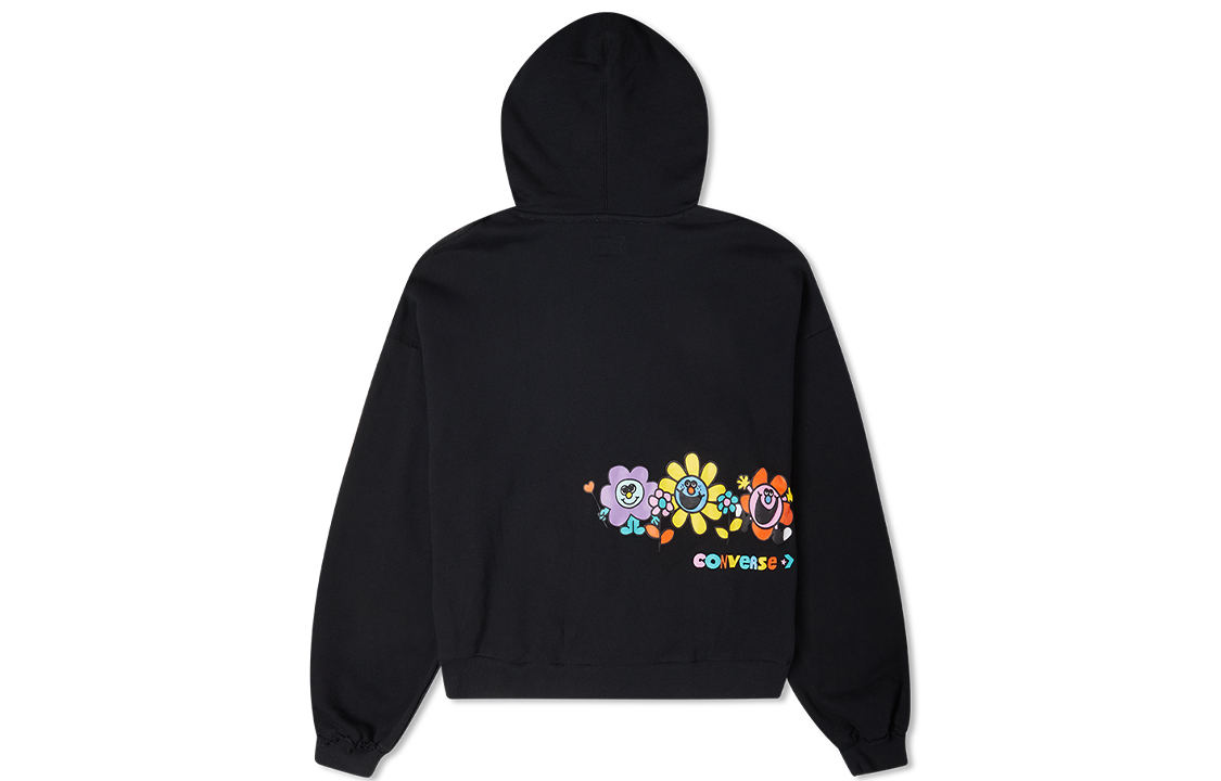 (WMNS) Converse Crafted Fashion Graphic Hoodie 'Black' 10024178-A01