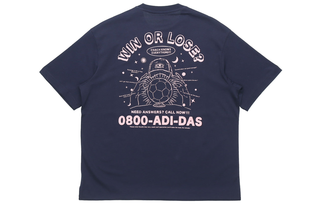 adidas Psychic Coach M Funny Printing Sports Stylish Short Sleeve Blue GN8184