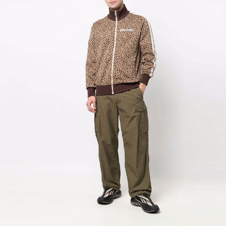 Palm Angels Leopard Track Jacket 'Brown White' PMBD001S22FAB0076103