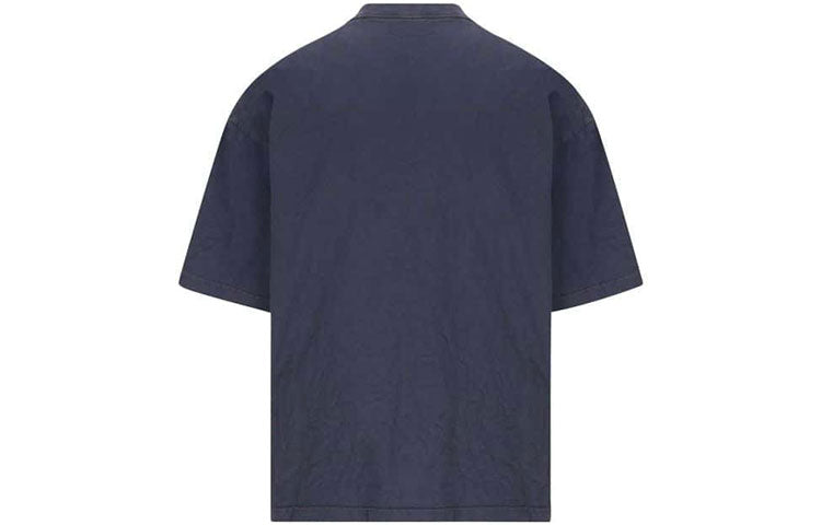 Balenciaga Varsity Logo Short Sleeve T-Shirt 'Navy' 612966TMV954140