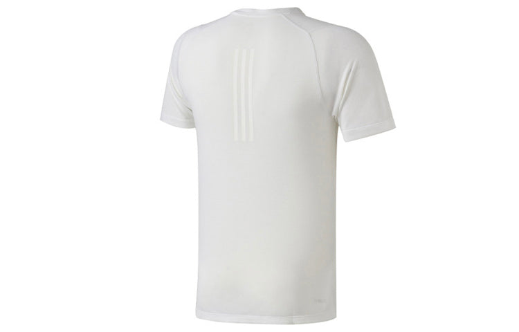 adidas Sports Training Pullover Round Neck Short Sleeve White DX0792
